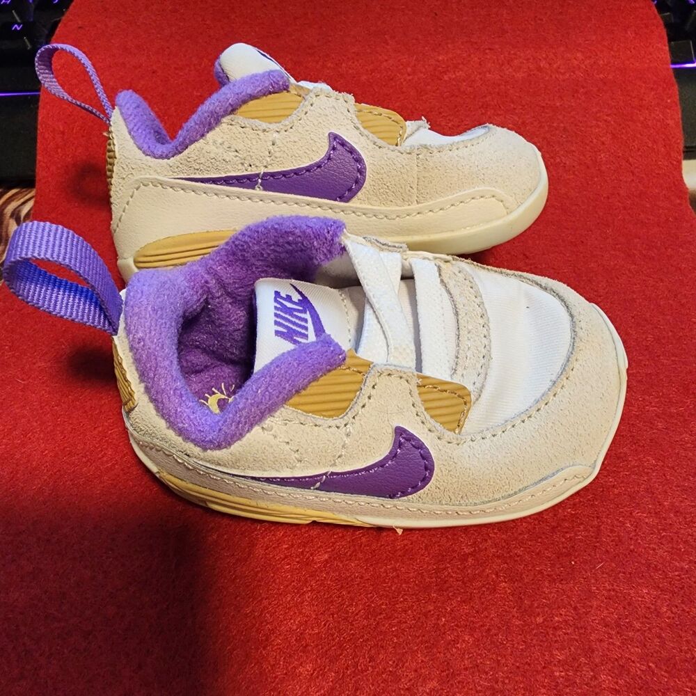 Nike Infant Air Max 90 CB Soft Booties Action Grape Purple White Size 2C